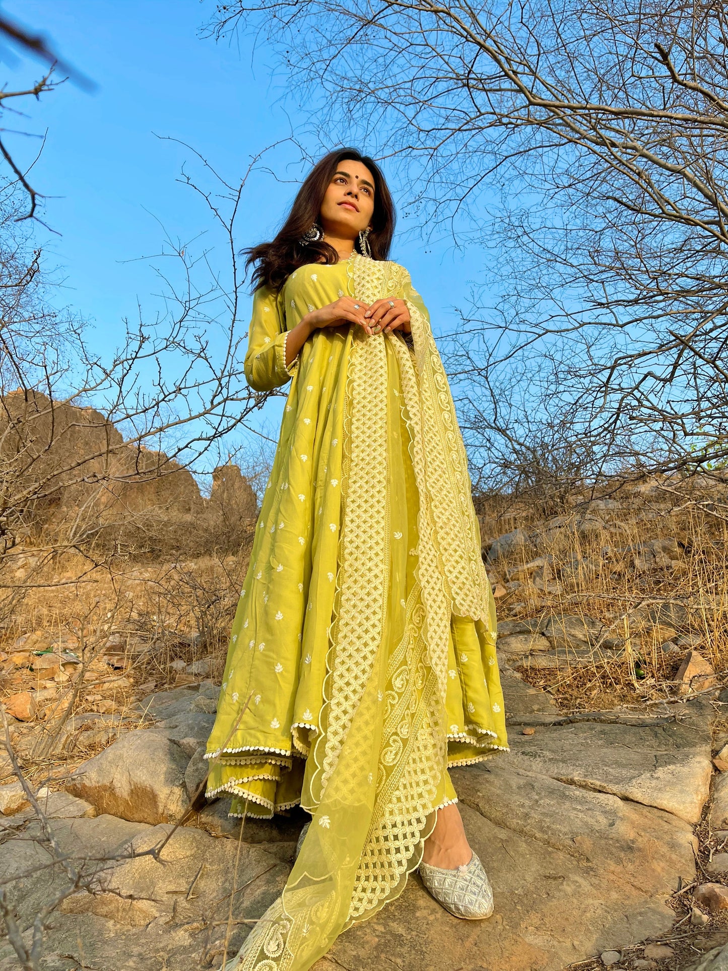 Hairat Green Anarkali Set