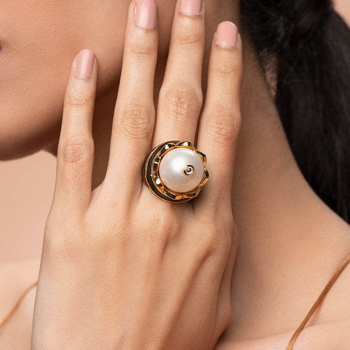 Amina Pearl Dome Ring