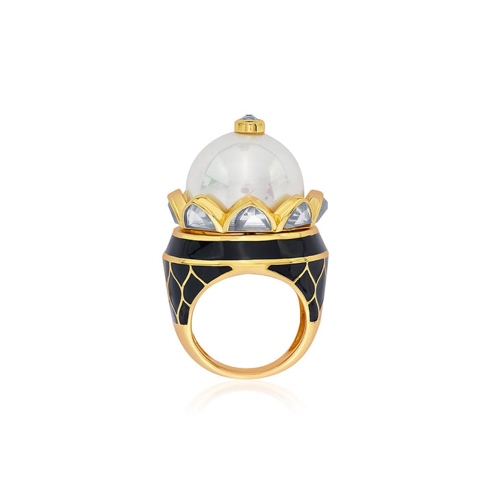 Amina Pearl Dome Ring - Isharya | Modern Indian Jewelry