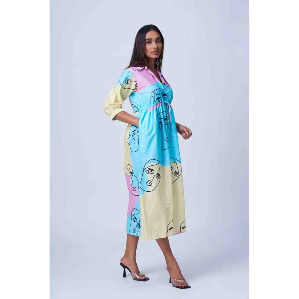 RadhaRaman Multi-Color La Face Midi Dress