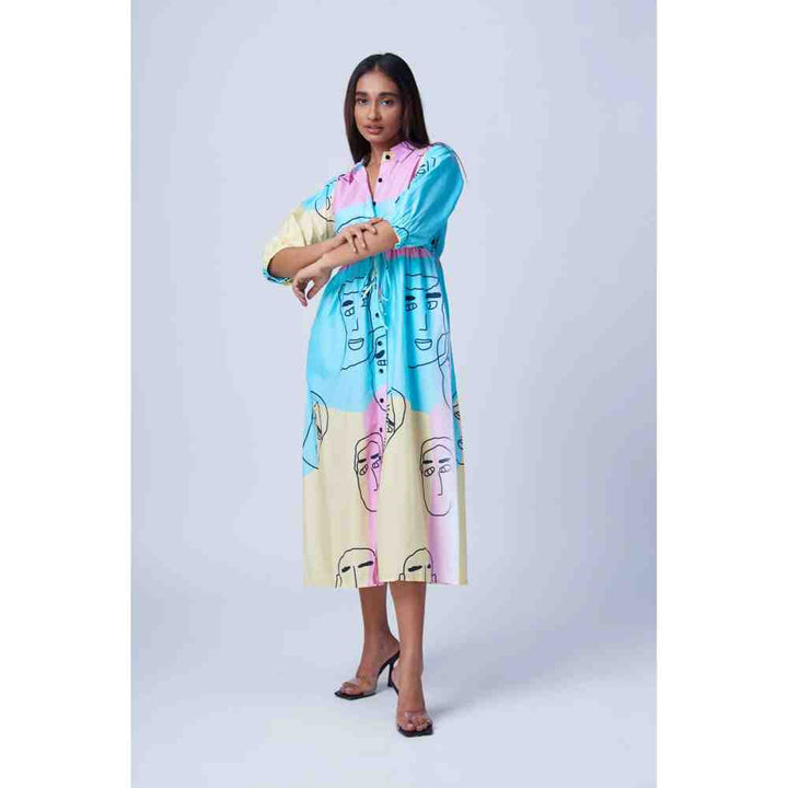 RadhaRaman Multi-Color La Face Midi Dress