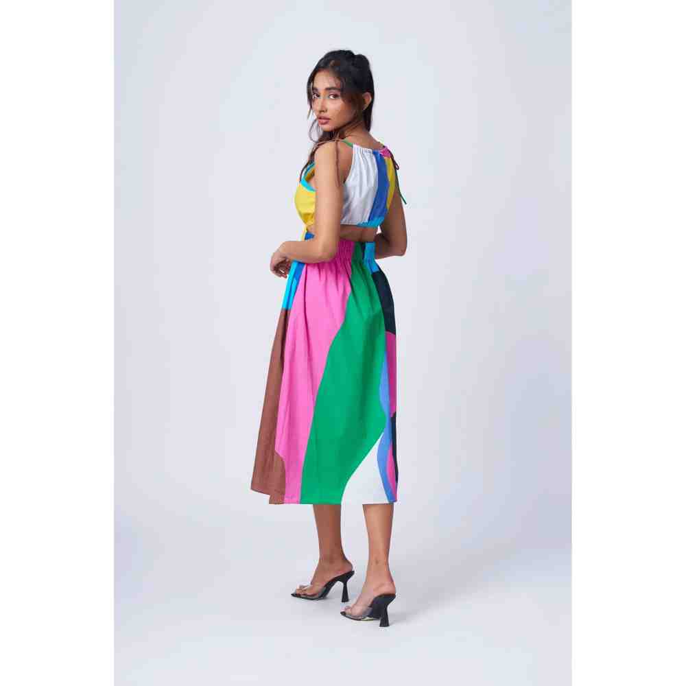 RadhaRaman Multi-Color New Town Cut Out Midi Dress