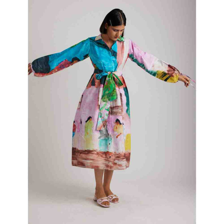 RadhaRaman Darlings Midi Dress with Belt (Set of 2)