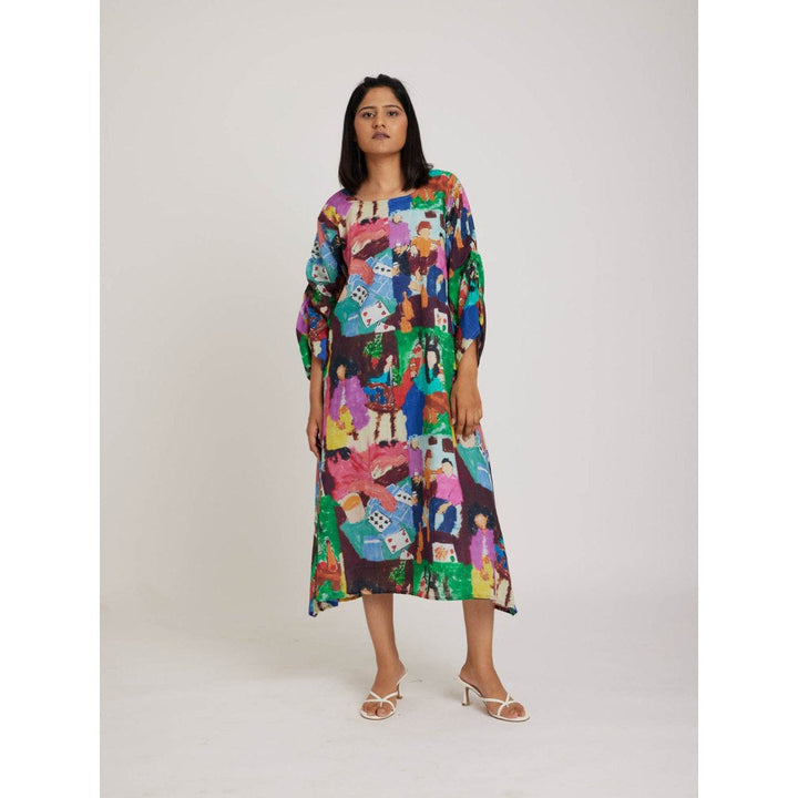 RadhaRaman Shady Bush Multi Color Midi Dress
