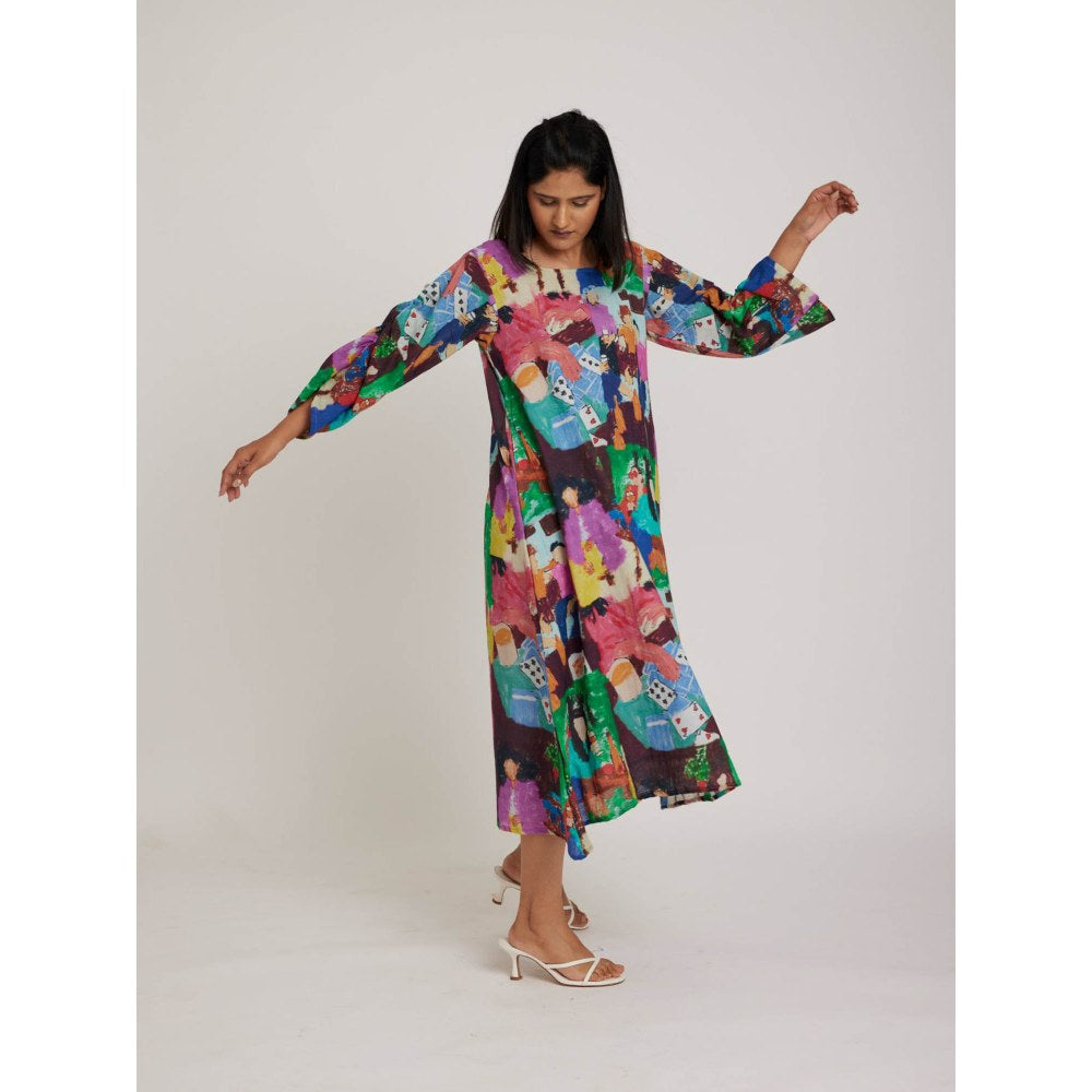 RadhaRaman Shady Bush Multi Color Midi Dress