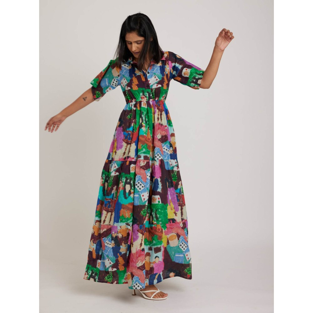 RadhaRaman Shady Bush Multi Color Maxi Dress
