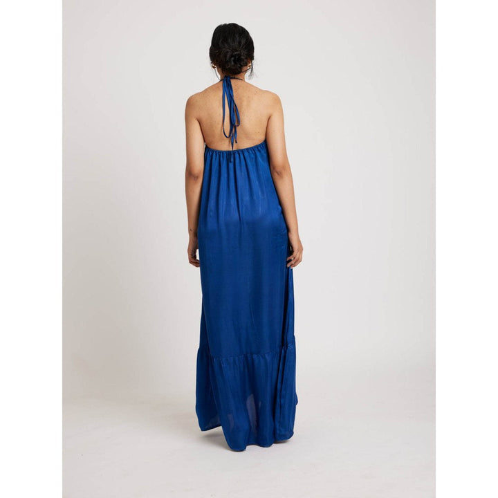 RadhaRaman A Dreamy Evening Blue Backless Dress