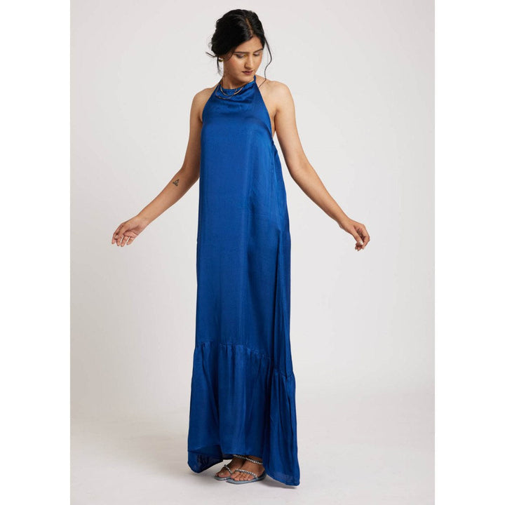 RadhaRaman A Dreamy Evening Blue Backless Dress