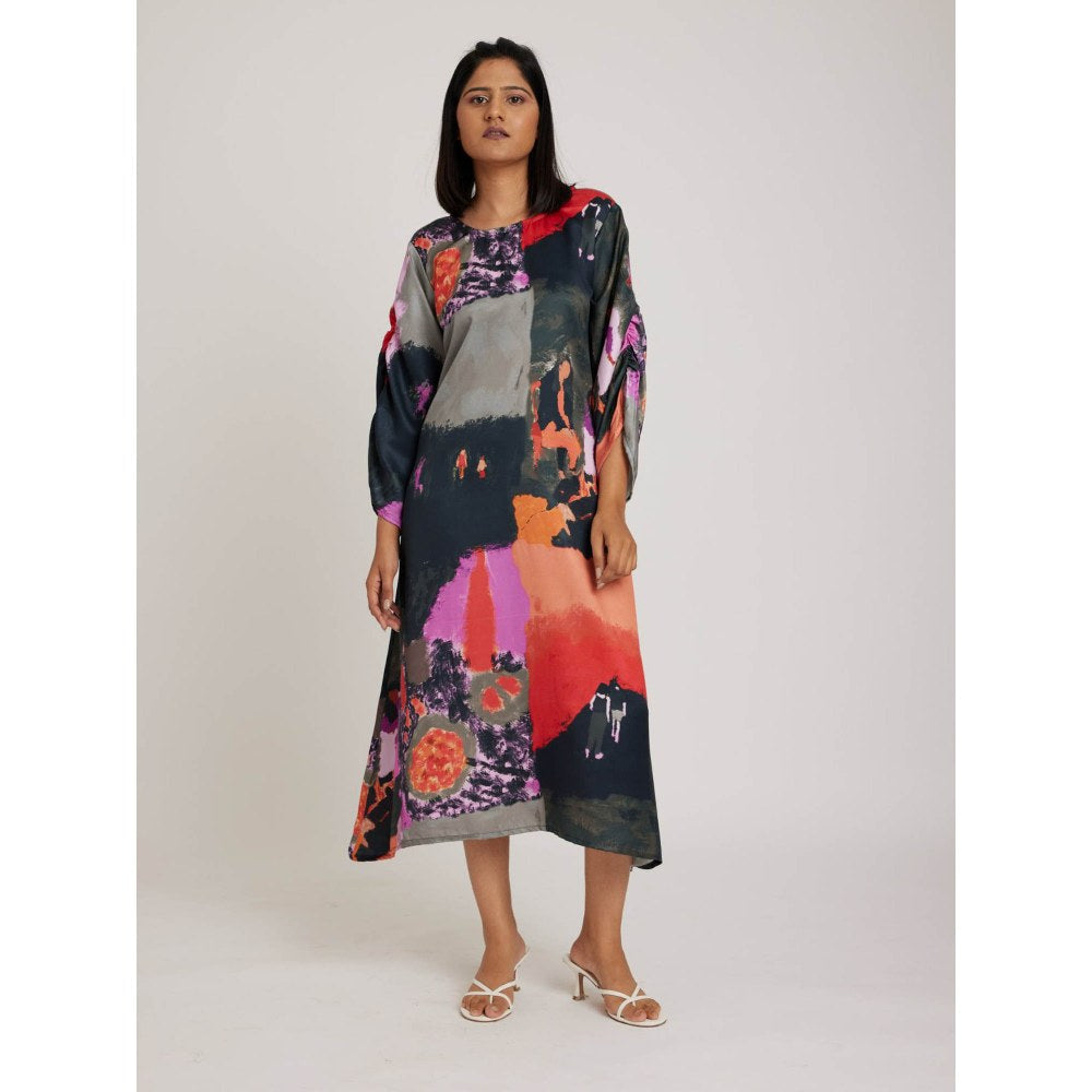 RadhaRaman Lily and Lilac Multi Color Midi Dress