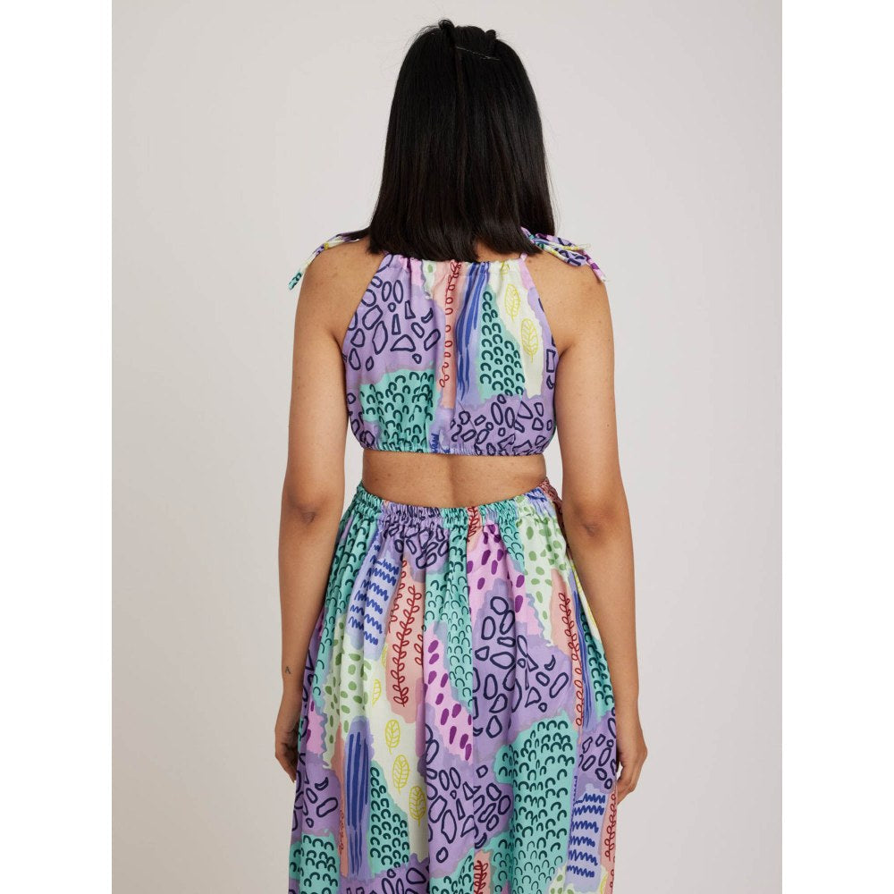 RadhaRaman Crystal Multi Color Cut Out Maxi Dress