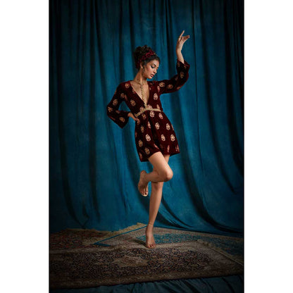 RAISHAA Burgundy Portia Dress