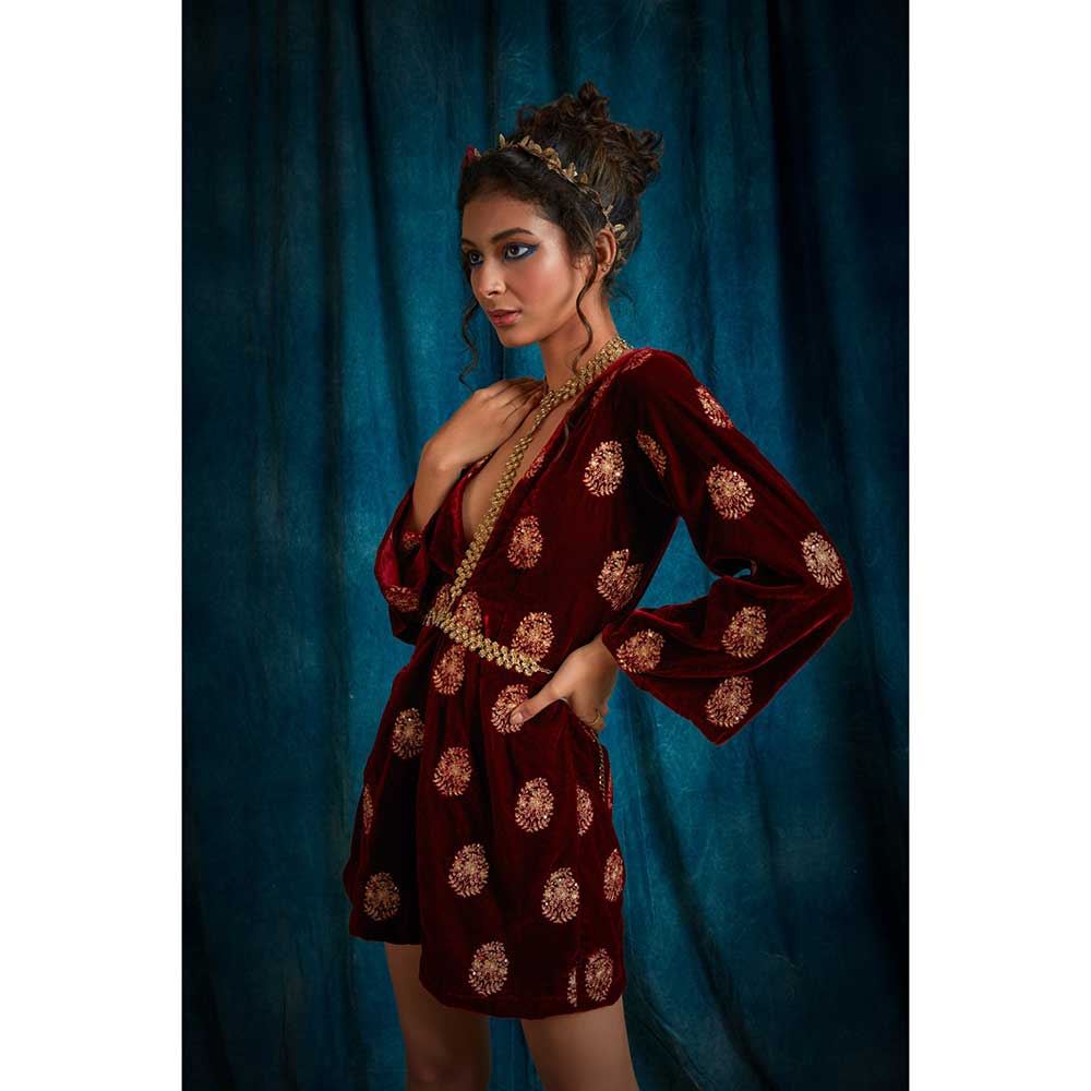 RAISHAA Burgundy Portia Dress