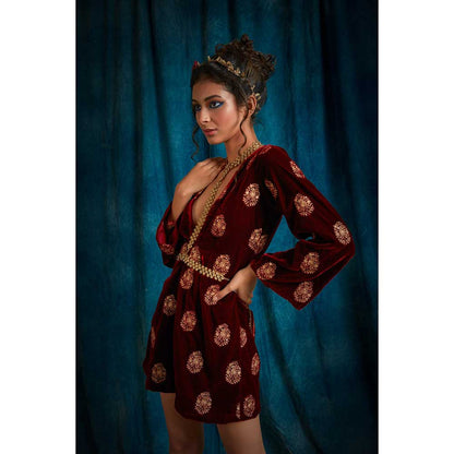 RAISHAA Burgundy Portia Dress