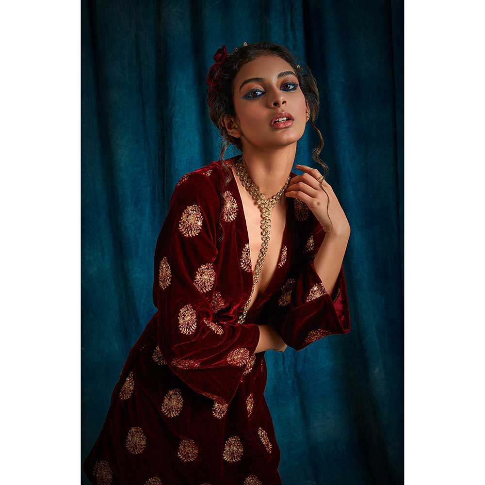 RAISHAA Burgundy Portia Dress