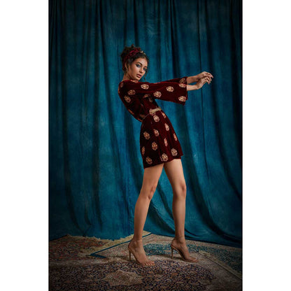 RAISHAA Burgundy Portia Dress