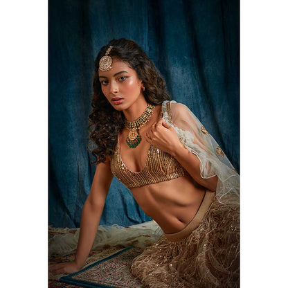 RAISHAA Sunehra Sequin Lehenga (Set of 3)