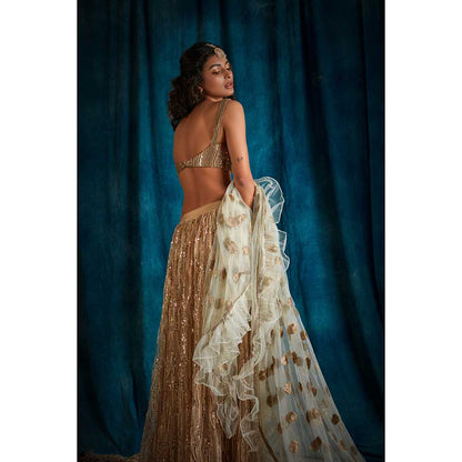 RAISHAA Sunehra Sequin Lehenga (Set of 3)