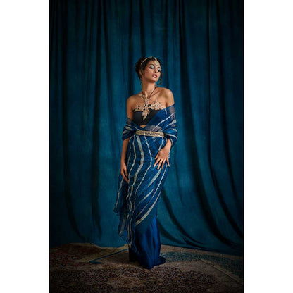 RAISHAA Black Bloom Halter Blouse