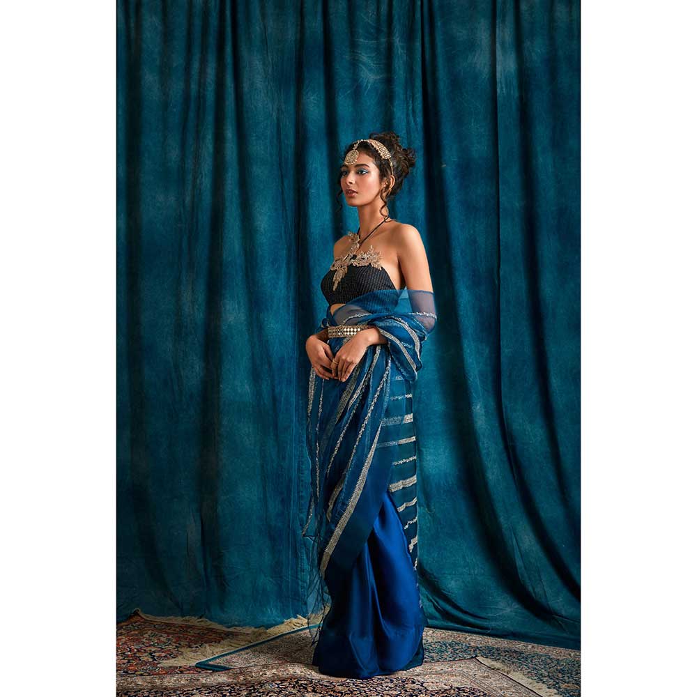 RAISHAA Black Bloom Halter Blouse