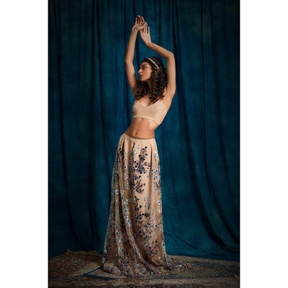 RAISHAA Beige Diana Lehenga with Blouse (Set of 2)