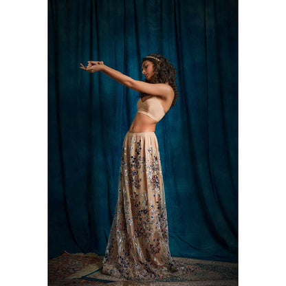 RAISHAA Beige Diana Lehenga with Blouse (Set of 2)