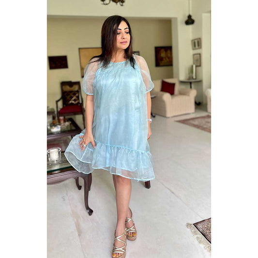 RAISHAA Blue Snowflake Dress