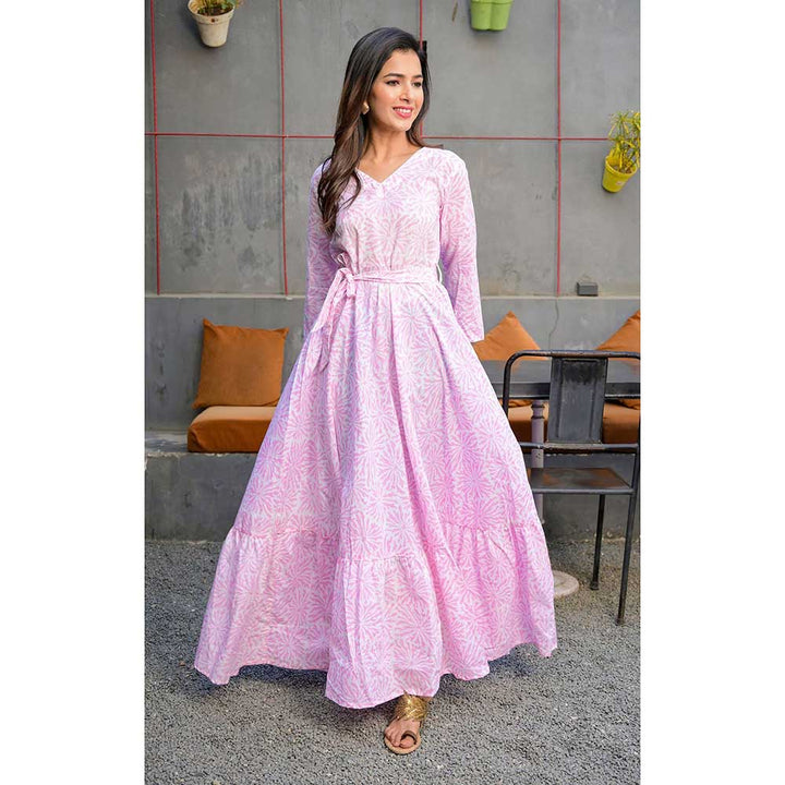 Rangpur Pink Flared Maxi Dress