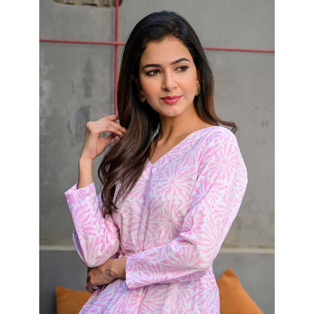 Rangpur Pink Flared Maxi Dress