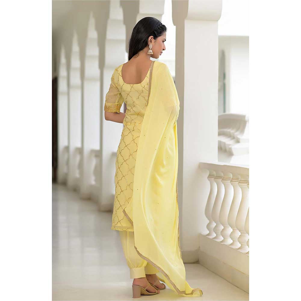 Rangpur Yellow Gota Suit - Set of 3