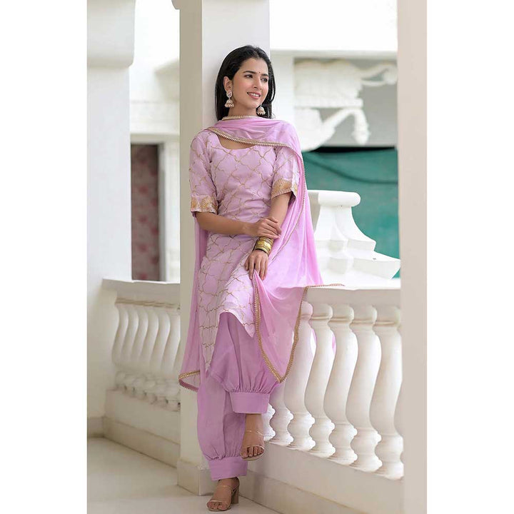 Rangpur Lavender Gota Suit - Set of 3