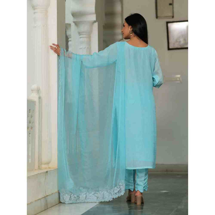Roohaniyat Beautiful Suit Set With Organza Lace Work Duppata (Set of 3)