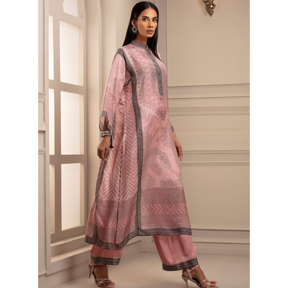 Rajdeep Ranawat Beendi Ghazala Pink Tunic With Palazzo (Set of 2)