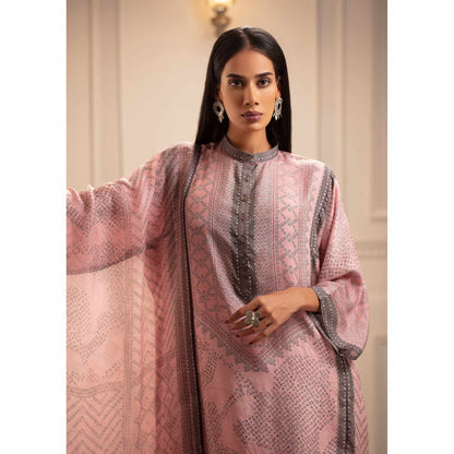 Rajdeep Ranawat Beendi Ghazala Pink Tunic With Palazzo & Stole (Set of 3)
