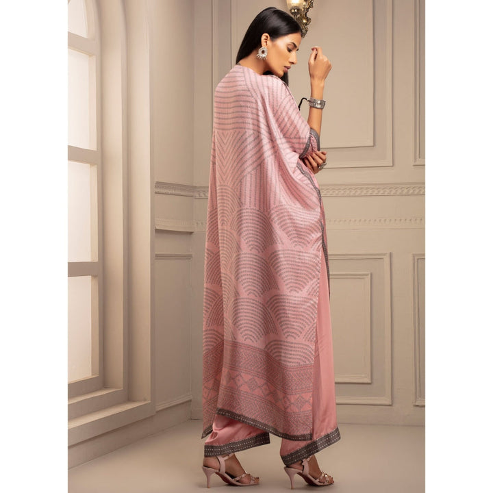 Rajdeep Ranawat Beendi Montijo Pink Kaftan Tunic With Palazzo (Set of 2)