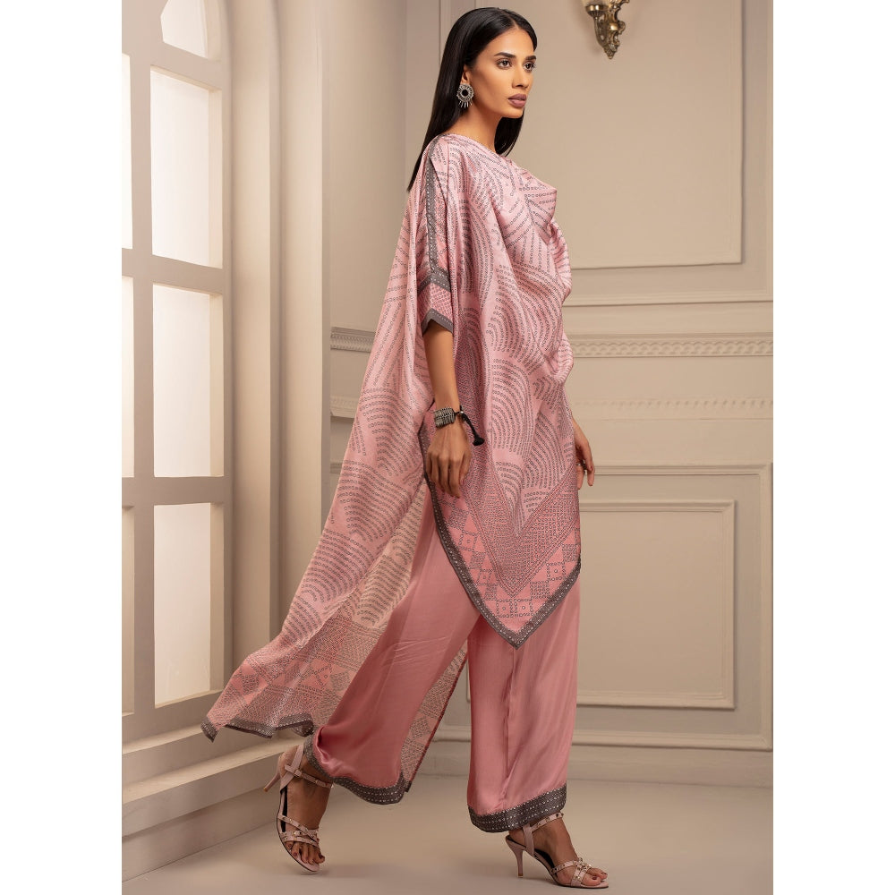 Rajdeep Ranawat Beendi Montijo Pink Kaftan Tunic With Palazzo (Set of 2)