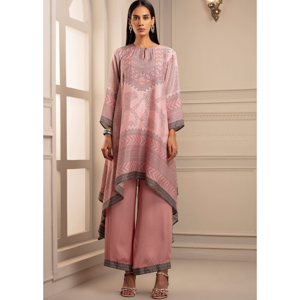 Rajdeep Ranawat Beendi Navya Pink Tunic With Palazzo (Set of 2)
