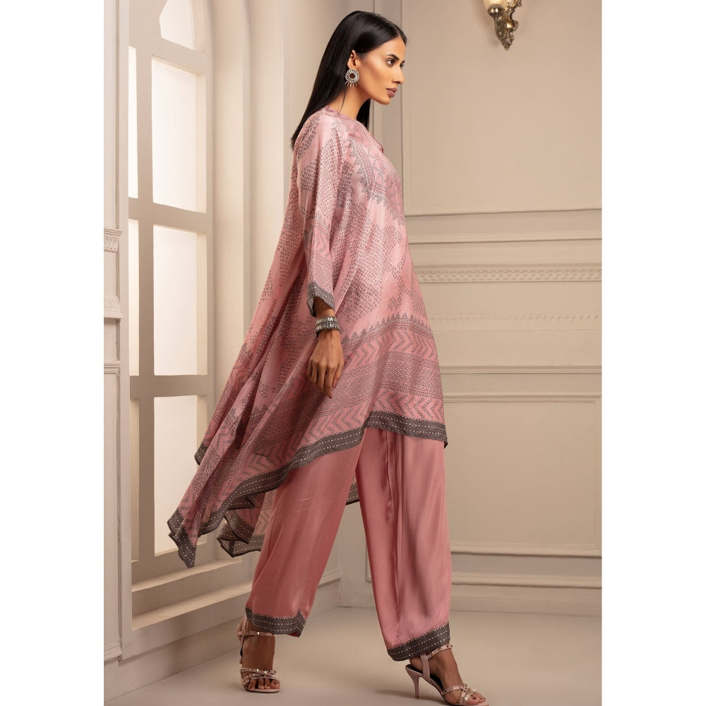 Rajdeep Ranawat Beendi Navya Pink Tunic With Palazzo (Set of 2)