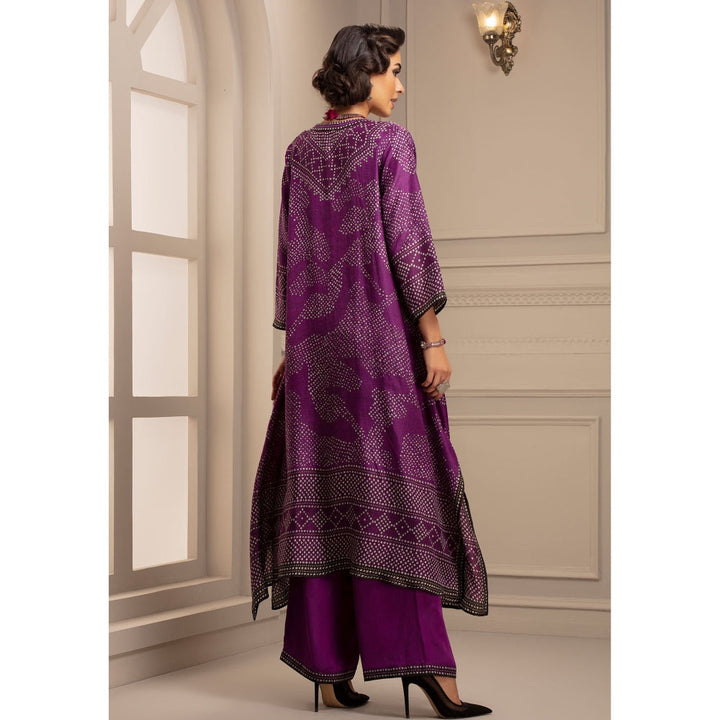 Rajdeep Ranawat Beendi Zeynep Purple Tunic With Palazzo (Set of 2)