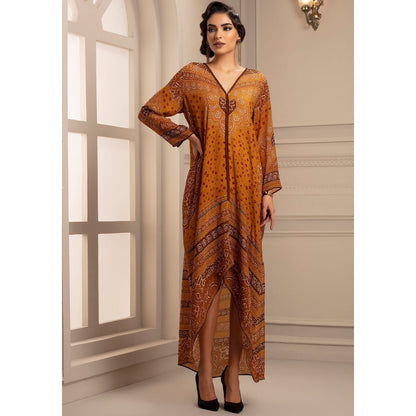 Rajdeep Ranawat Bandhej Eila Mustard Dress