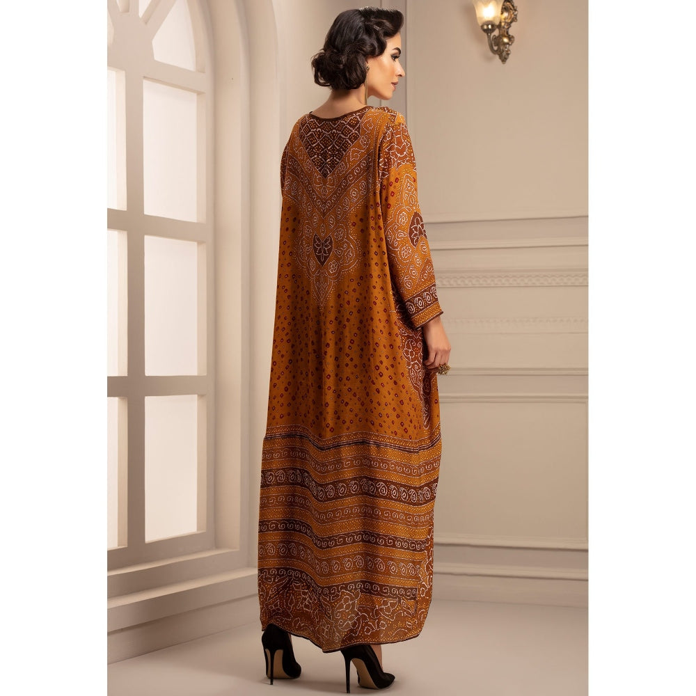 Rajdeep Ranawat Bandhej Eila Mustard Dress