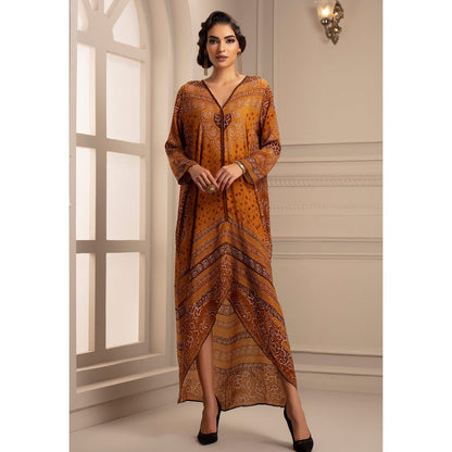 Rajdeep Ranawat Bandhej Eila Mustard Dress