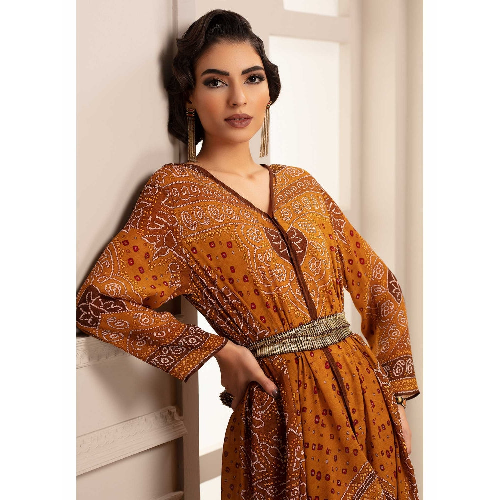Rajdeep Ranawat Bandhej Eila Mustard Dress