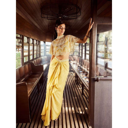 Rococo Alectrona Ice Mustard Top with Skirt and Cape (Set of 3)