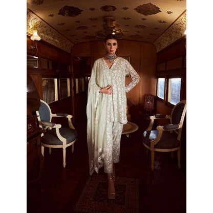 Rococo Zenith Mint Green Kurta with Pant and Dupatta (Set of 3)