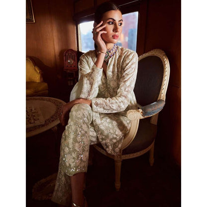 Rococo Zenith Mint Green Kurta with Pant and Dupatta (Set of 3)