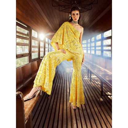 Rococo Ambre Yellow Top with Sharara (Set of 2)