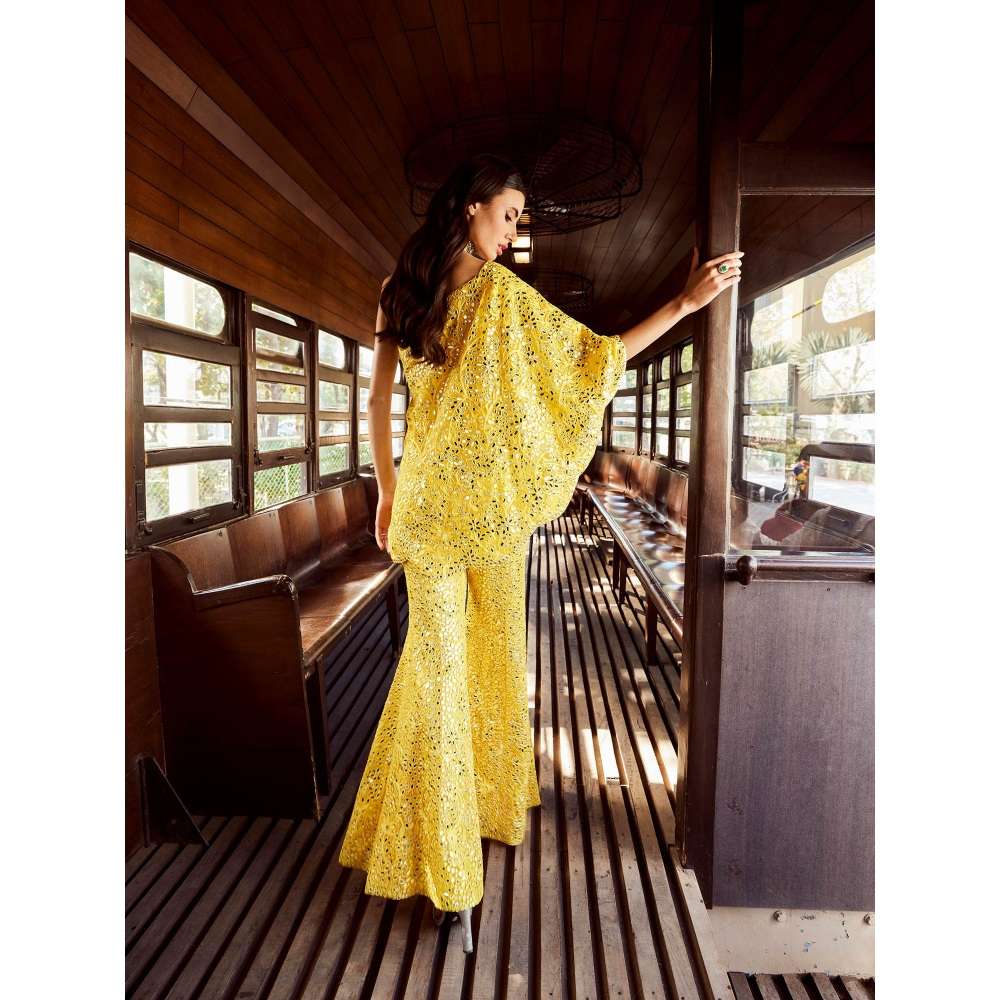 Rococo Ambre Yellow Top with Sharara (Set of 2)