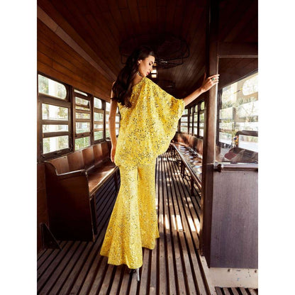 Rococo Ambre Yellow Top with Sharara (Set of 2)