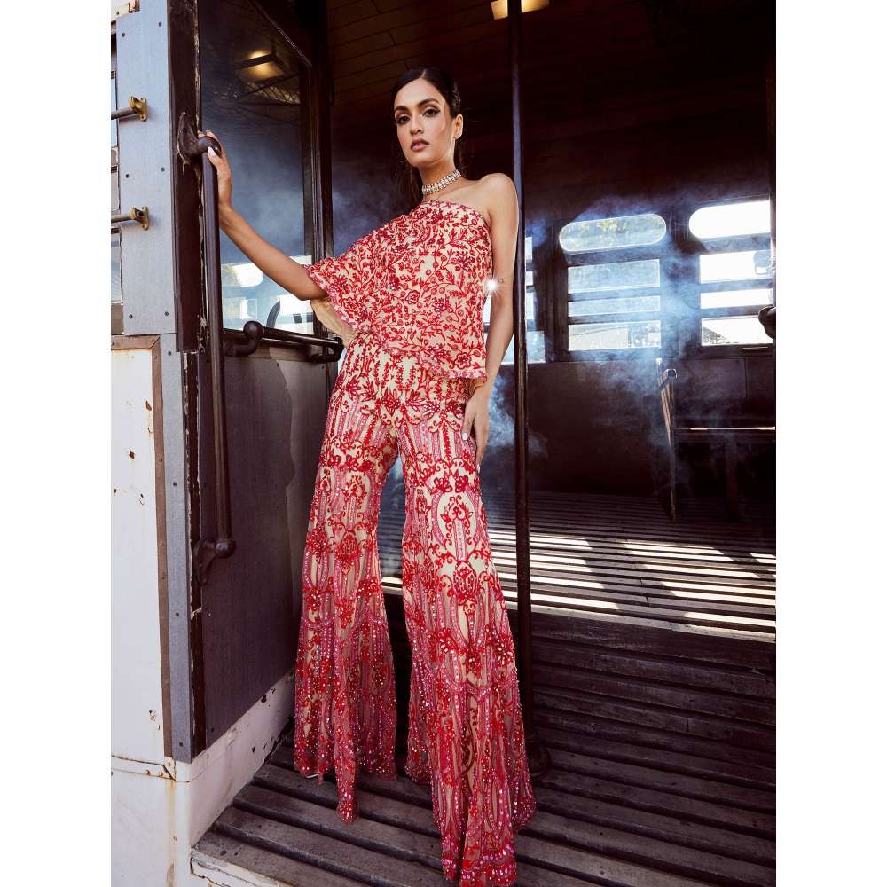 Rococo Meraki Beige Top with Sharara (Set of 2)