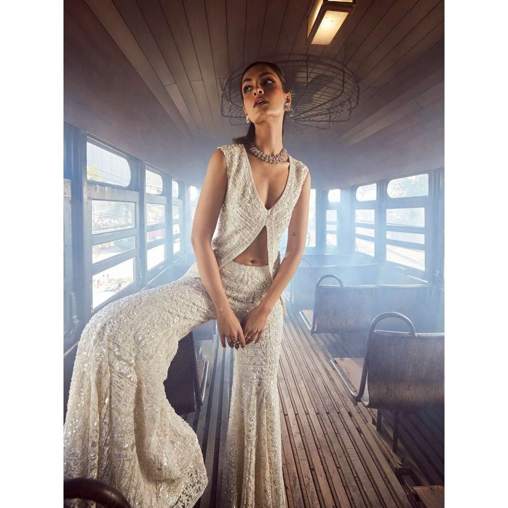 Rococo Elysian Ivory Top with Sharara (Set of 2)